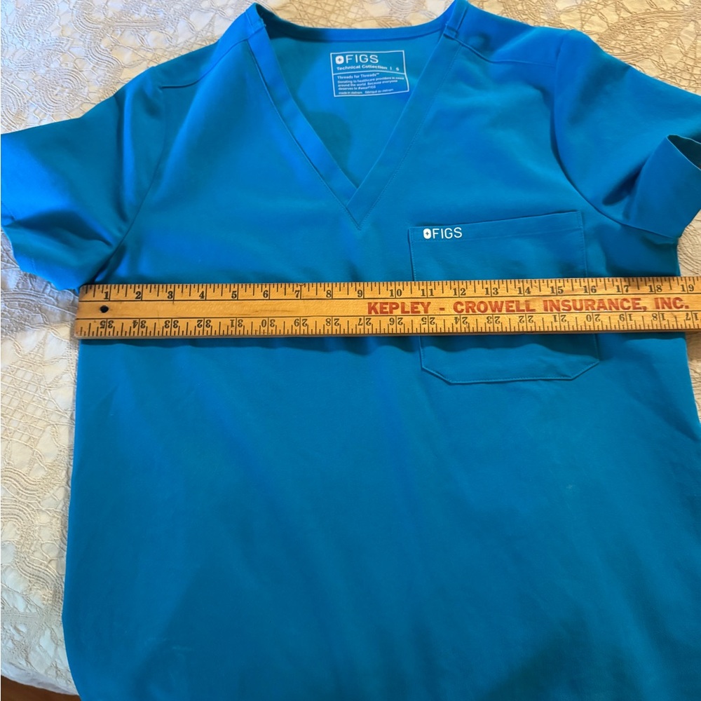 Figs Blue Scrub Top